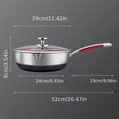 Stainless Steel Wok 29cm Honeycomb Coating Deep Frying Pan