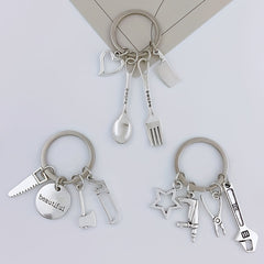 Mini Repair Tools Kit Keychain Metal Key Ring Father's Gift For Dad Papa