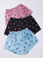 3 Pack Plus Size Pajama Bottoms Set Women's Plus Silk Lounge Shorts