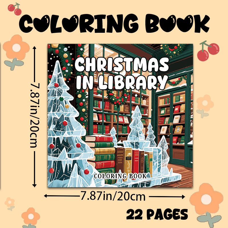Library Adult Coloring Book: 22 Page Large Format