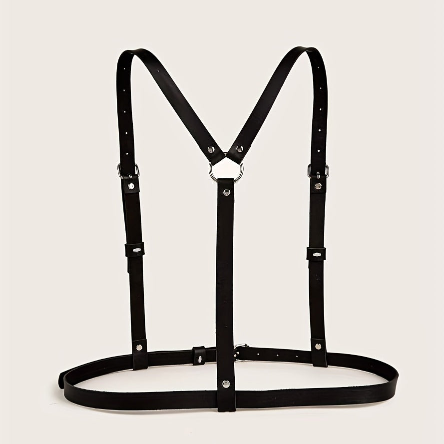  PU Leather Harness Belt Adjustable Punk Waistband Sexy Rivet