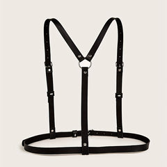  PU Leather Harness Belt Adjustable Punk Waistband Sexy Rivet