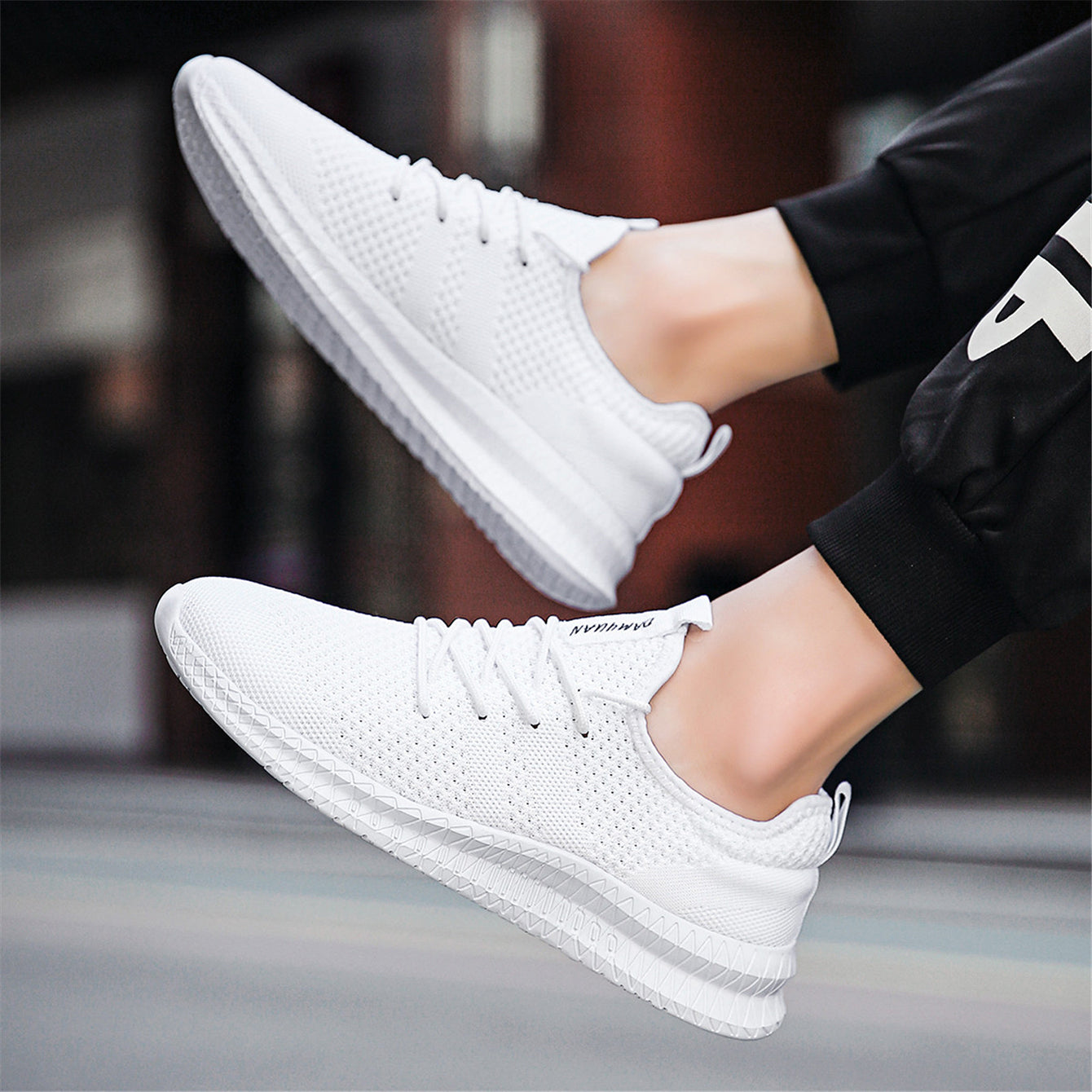 Men's Knit Running Shoes Lightweight Athletic Sneakers