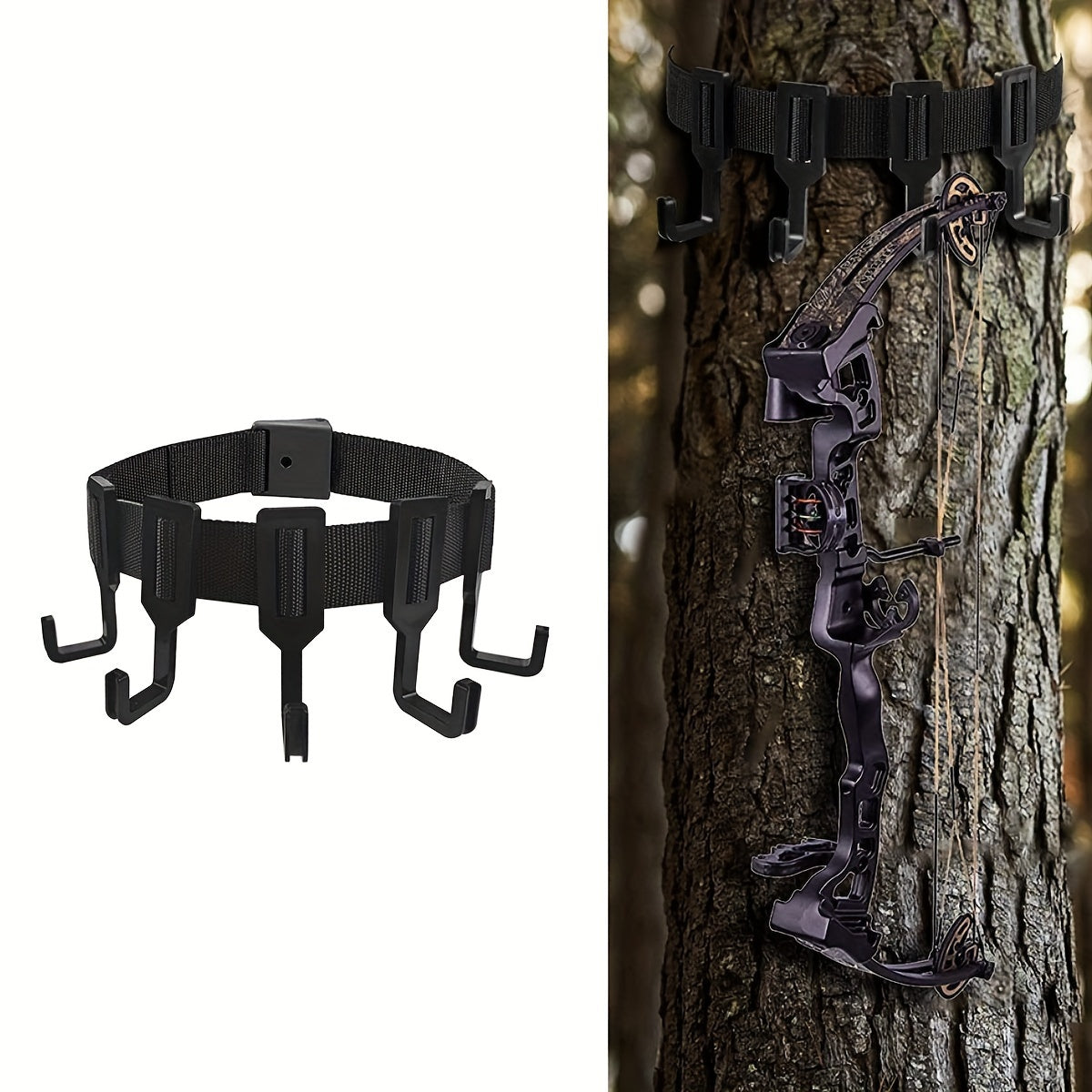 5-Hook Gear Hangers for Camping & Bow with Thickened Webbing