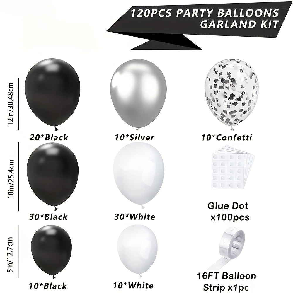 120pcs Silvery Confetti Balloon Arch Balloon Set