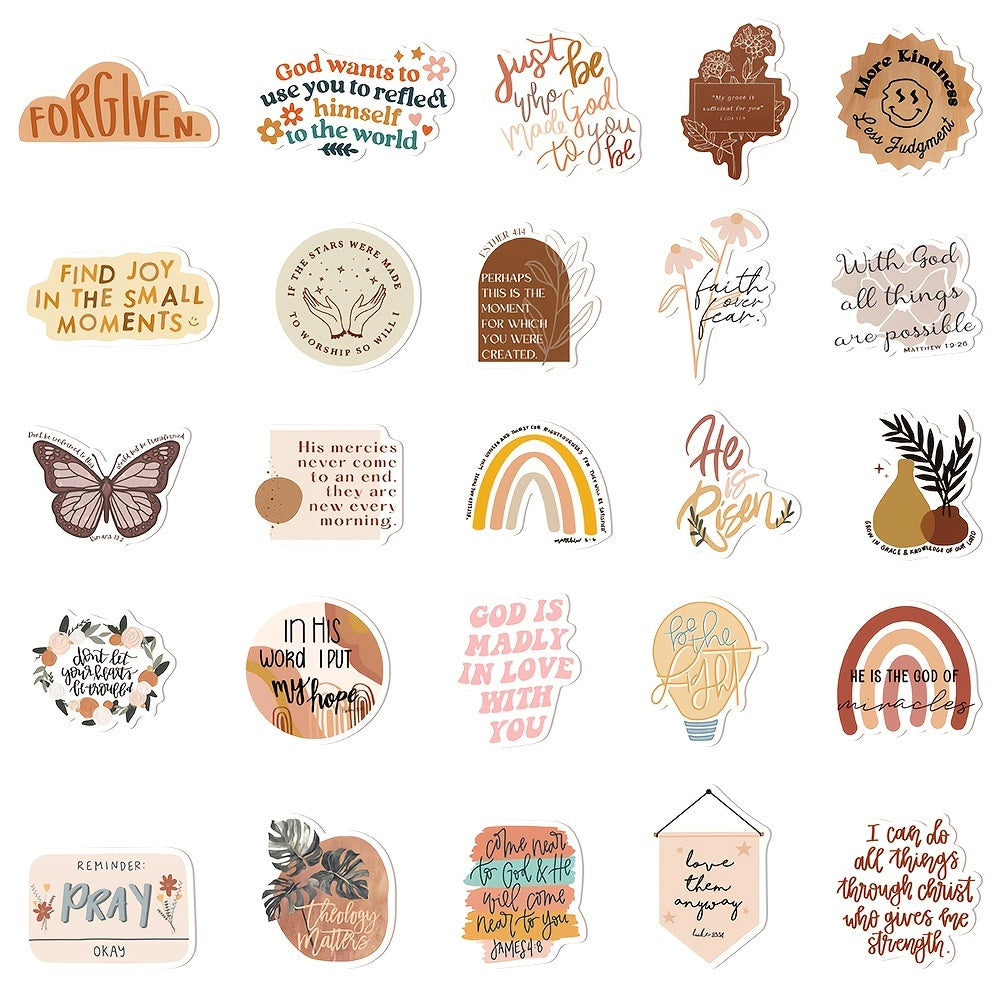 50pcs Bohemian Bible Waterproof Stickers for Phone Laptop