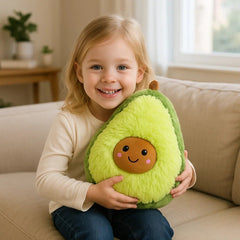 Cute Avocado Plush Toy Soft Green Stuffed Animal Smiling Face Kids Gift