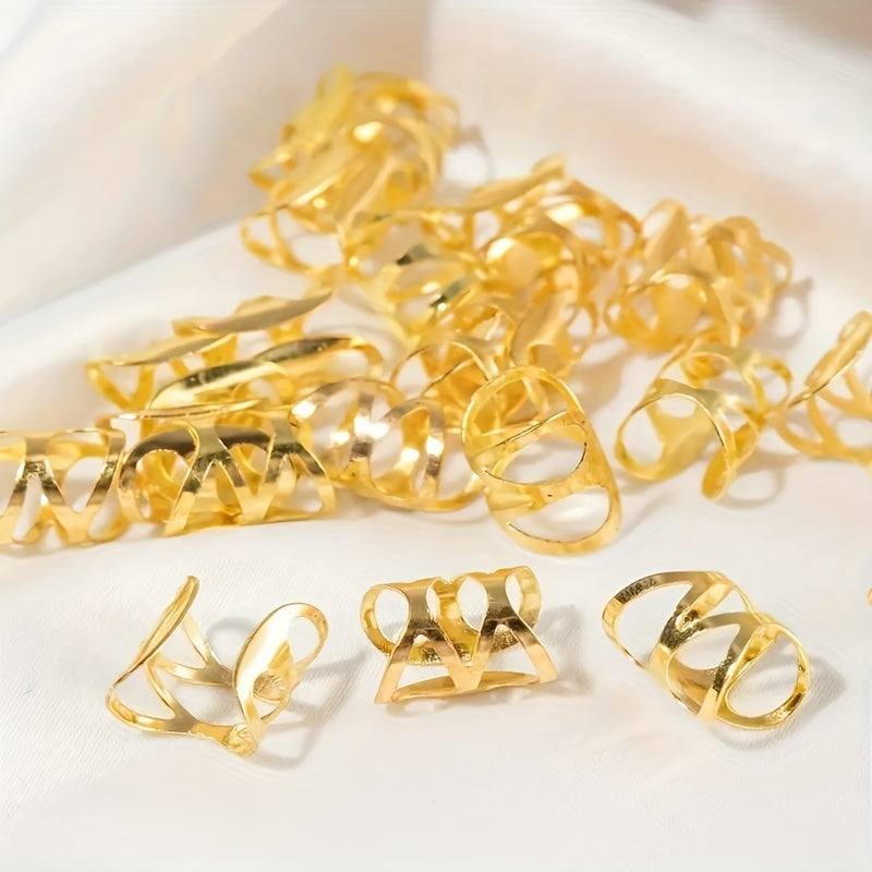 100PCS Hollow Metal Hair Ring Braiding Hair Accessories For Curly Hair