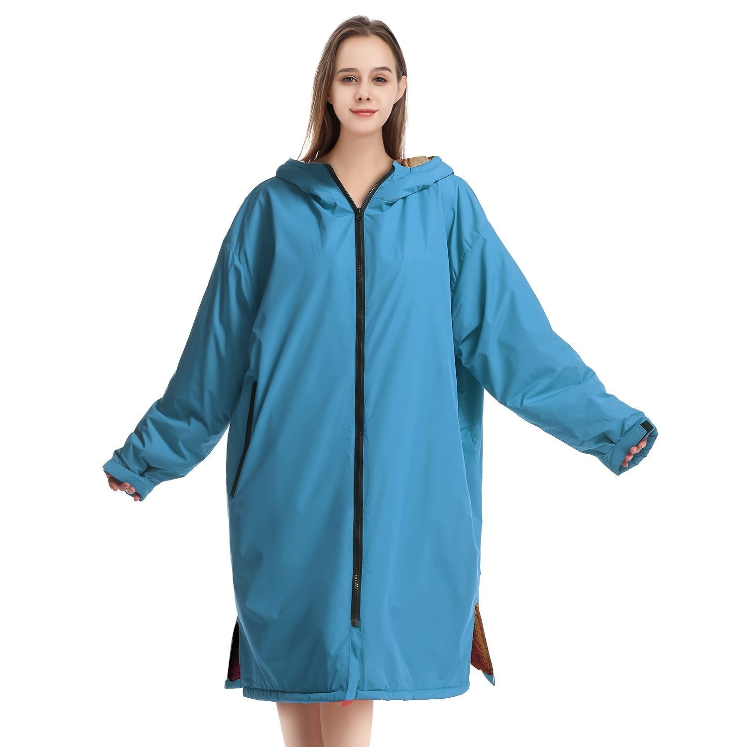 Mutao Waterproof Changing Robe with Fleece Lining and Hood