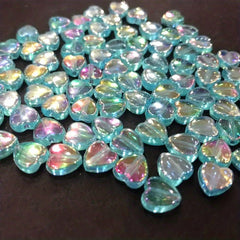 100pcs 8mm AB Heart Shape Acrylic Beads for Jewelry Making