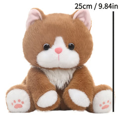 Realistic Kitten Plush Toy Soft Brown Stuffed Animal