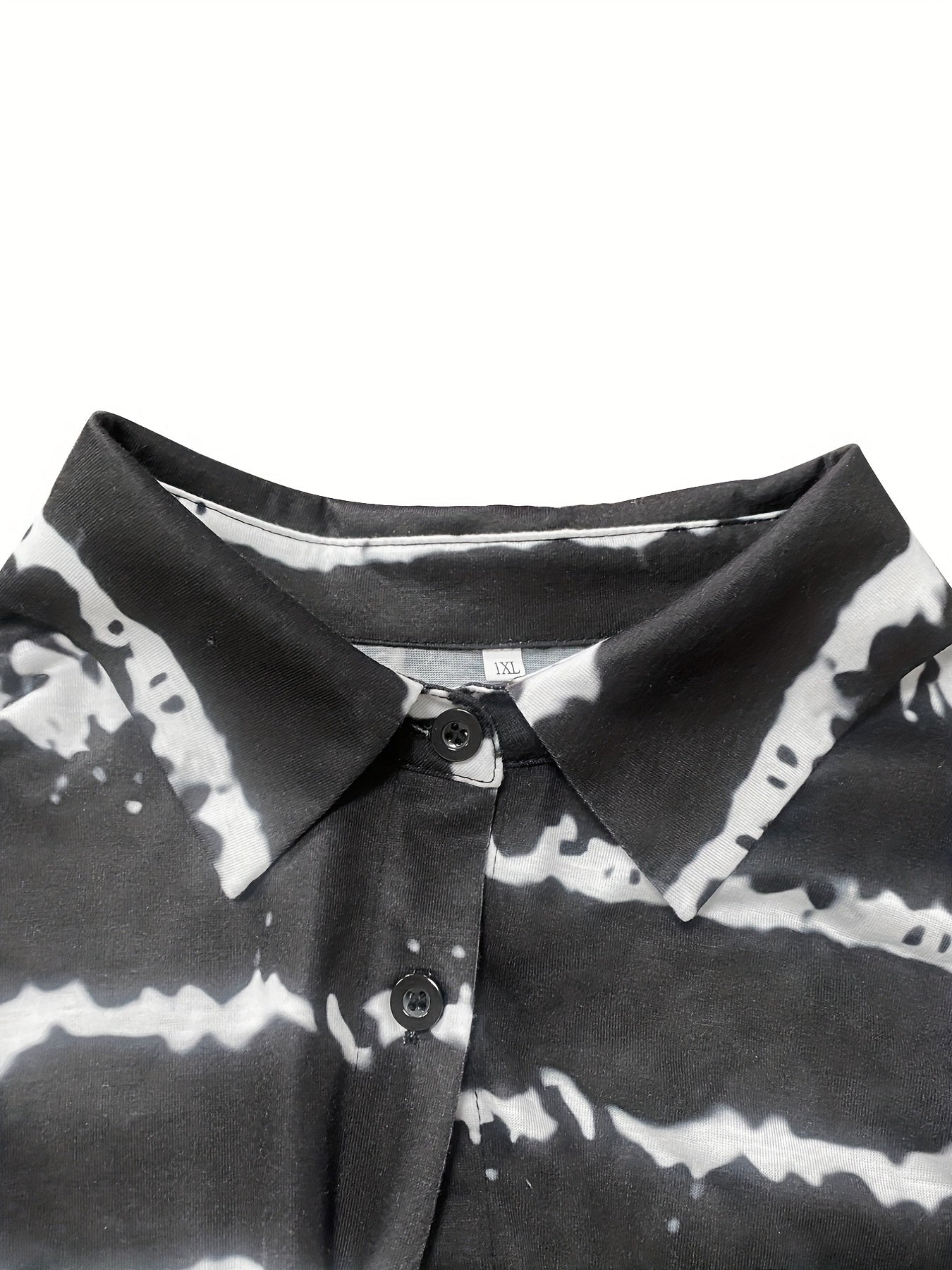  Stripe Print Button Up Shirt Dress