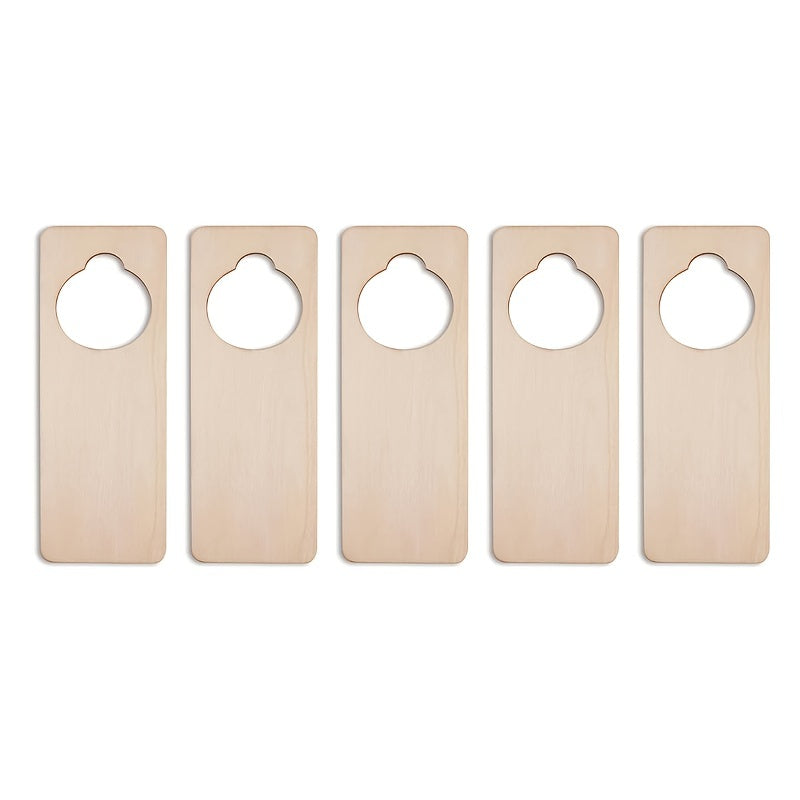 5pcs Natural Wooden Door Handle Hanger DIY Double-sided Hanging Decoration