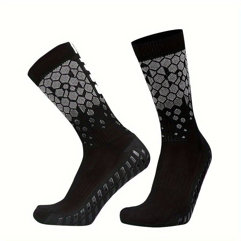 Men's Sports Grip Socks Non-slip Football Crew Socks