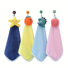 Cartoon Fingertip Towel Soft Absorbent with Hanging Loop for Bathroom