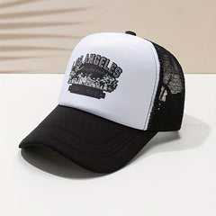 LA Print Trucker Hat Mesh Breathable Baseball Cap Unisex Dad Hats
