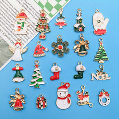 46pcs Enamel Charms Christmas Series For Jewelry Making Necklace Bracelets Decor