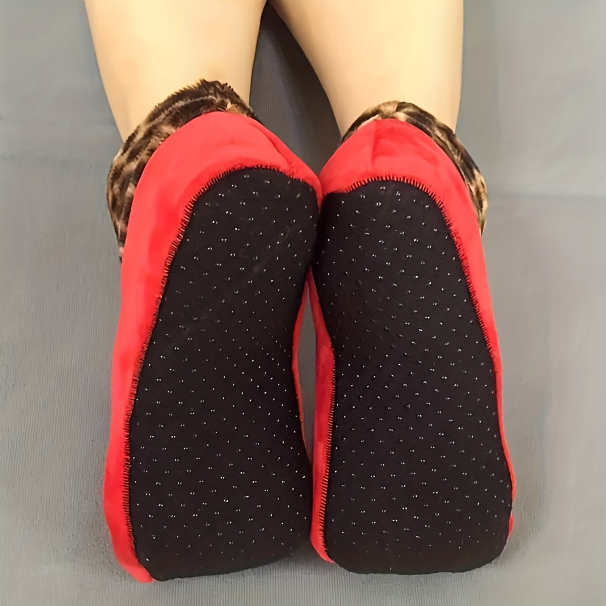 Leopard Fuzzy Socks Soft & Warm Low Cut Ankle Socks Women's Stockings