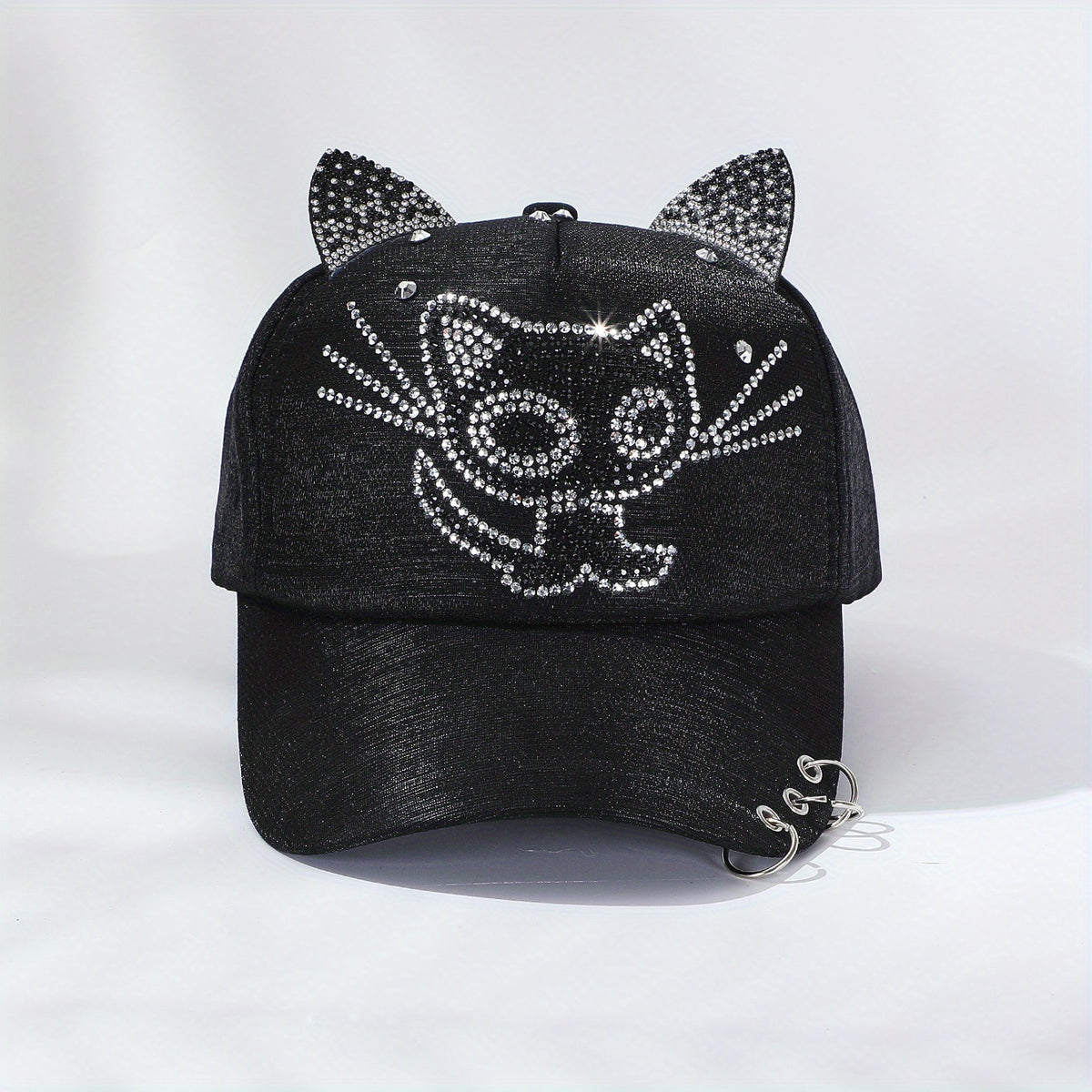 Rhinestone Cat Ears Baseball Cap Sun Hat Cartoon Lightweight Golf Dad Hat