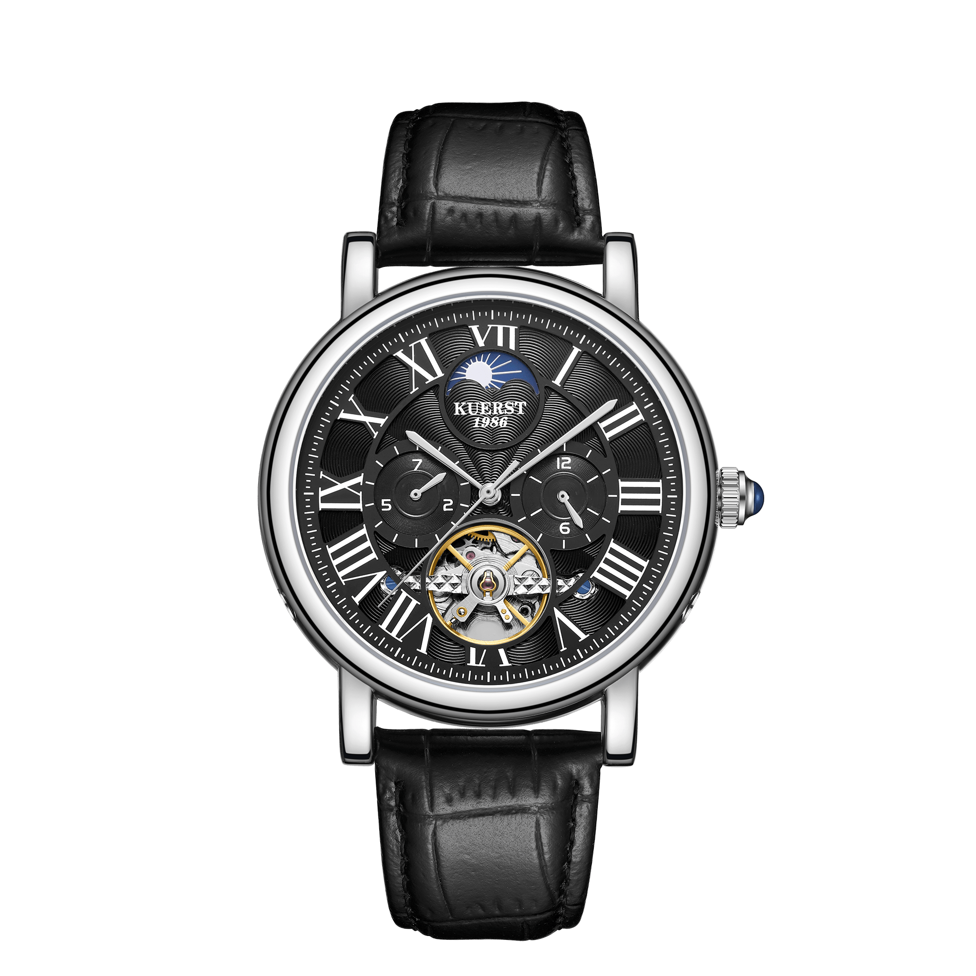 KUERST Teen Watch Automatic Mechanical Waterproof Fly Wheel Watch