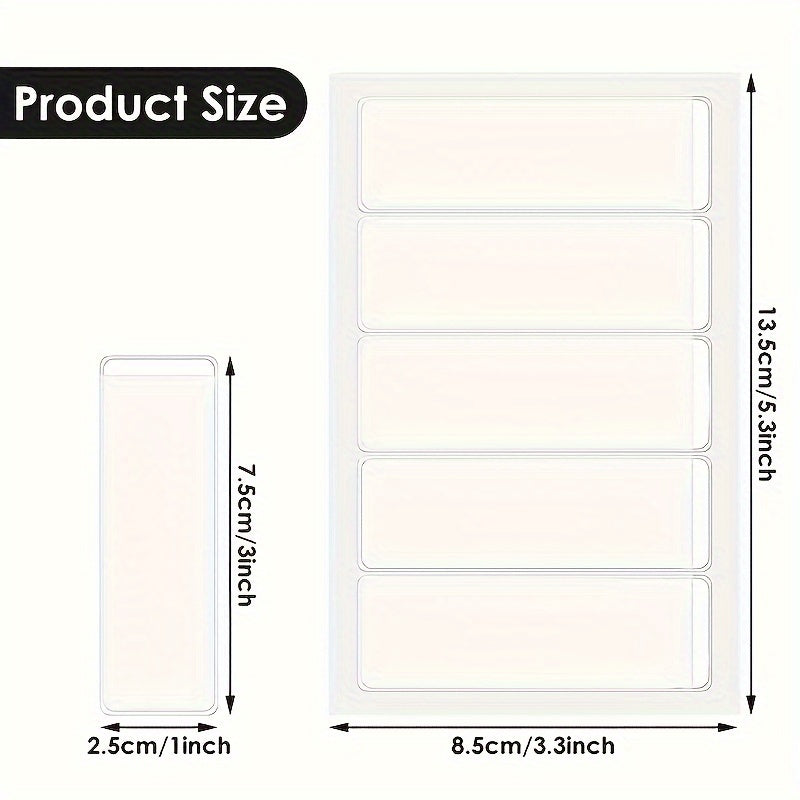 20Pcs Adhesive Label Holders with Cardstock and Clear Bags