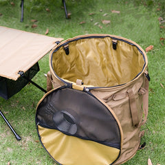 Portable Collapsible Rubbish Bin Zipper Lid Outdoor Camping Picnic