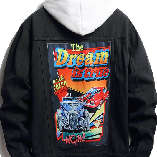 The Dream Is True Print Men's Denim Jacket