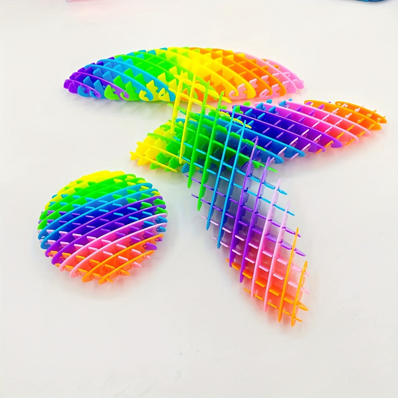 2 Pack Neon Stretchy Balls Interactive Sensory Toys Vibrant Rainbow Patterns