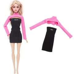 Doll Clothes Accessories Party Fishtail Dress Striped Tops Skirts