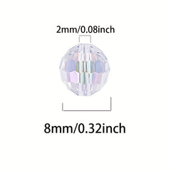 8mm Round Glass Beads AB Colour Faceted Crystal Spacer Beads Assortments