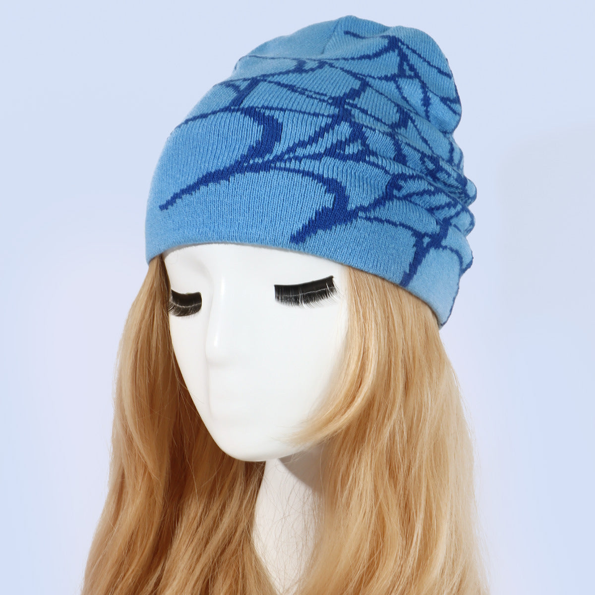 Halloween Spider Pattern Knitted Hat Winter Beanie