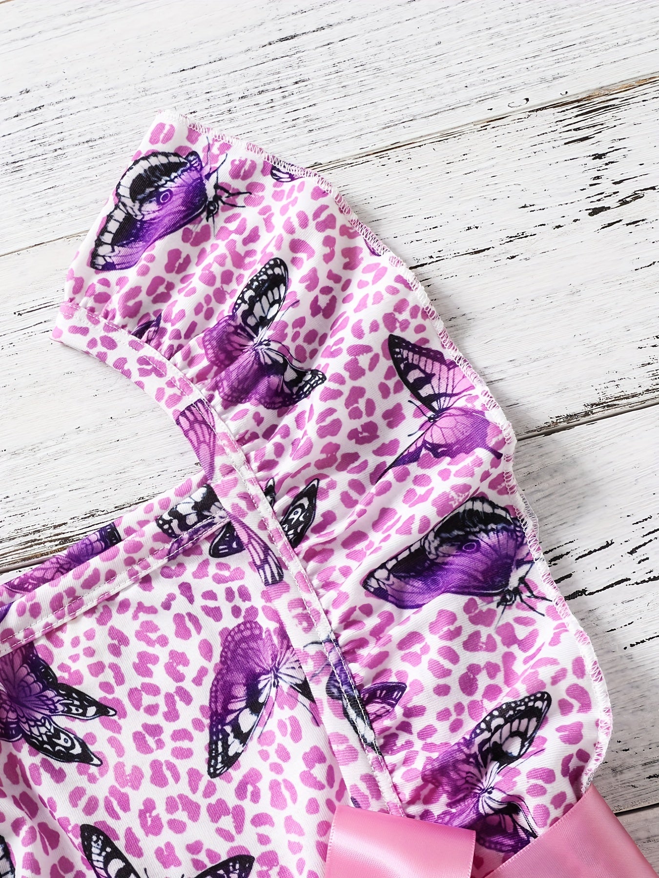 Butterfly Print Ruffle Sleeve Rompers for Kids