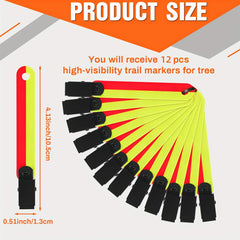 12pcs High Visibility Reflective Trail Markers for Tree Stand