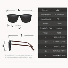 Vintage Square Frame Polarized Sunglasses Driving Fishing Shopping UV400