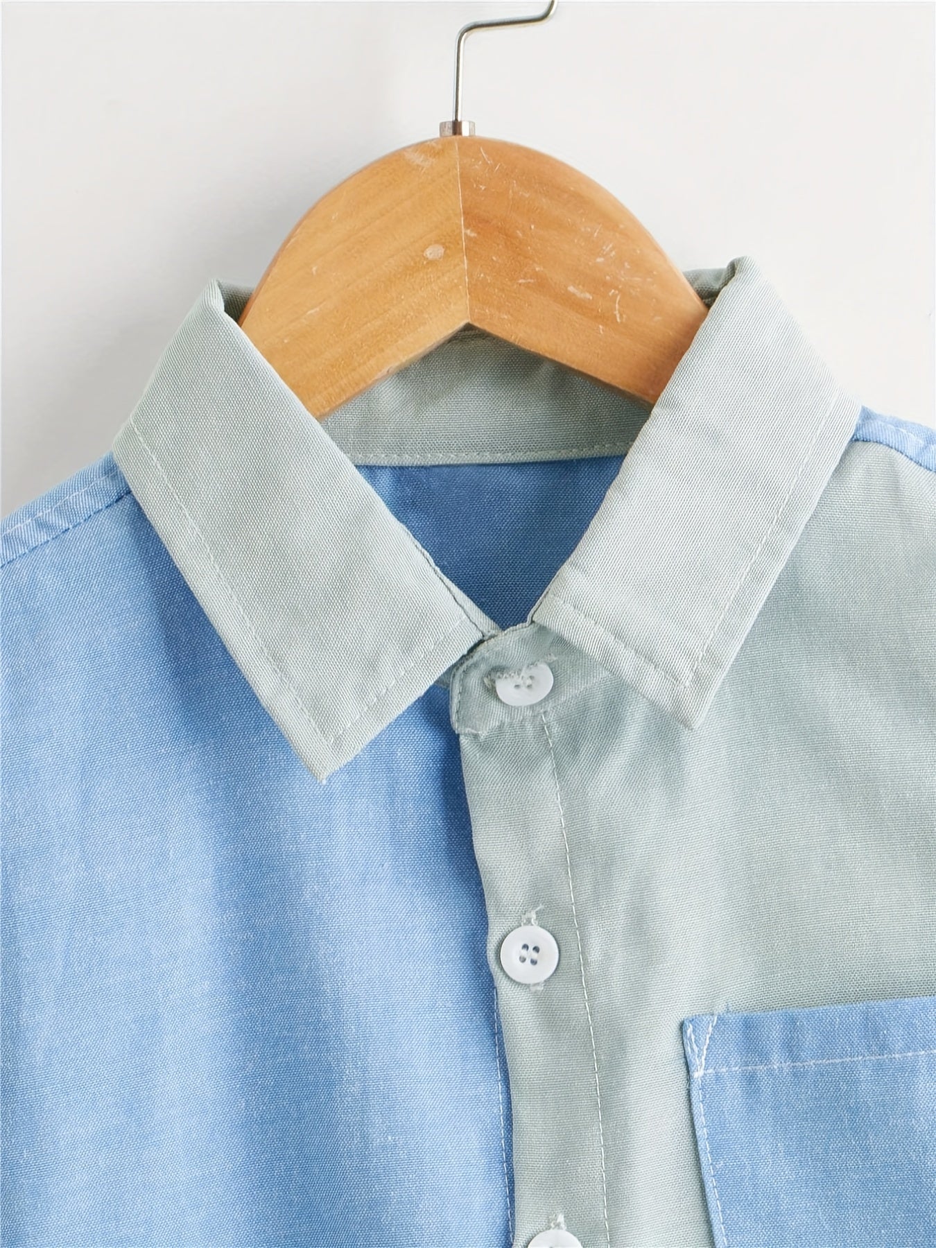 Boys Block Shirts Long Sleeve Button Down Tops Spring Fall Outwear Shirts
