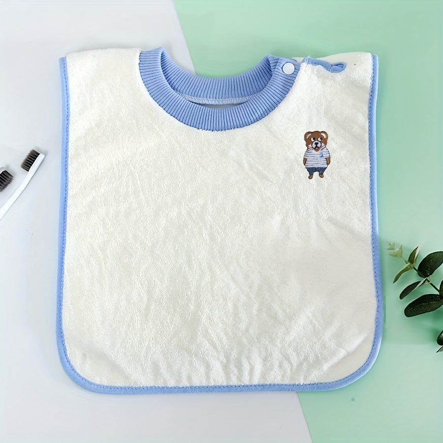 Soft Coral Fleece Bib Waterproof Cartoon Design for Kids