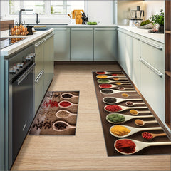 2pcs Boho Kitchen Rugs Absorbent Non Slip Stain Resistant W