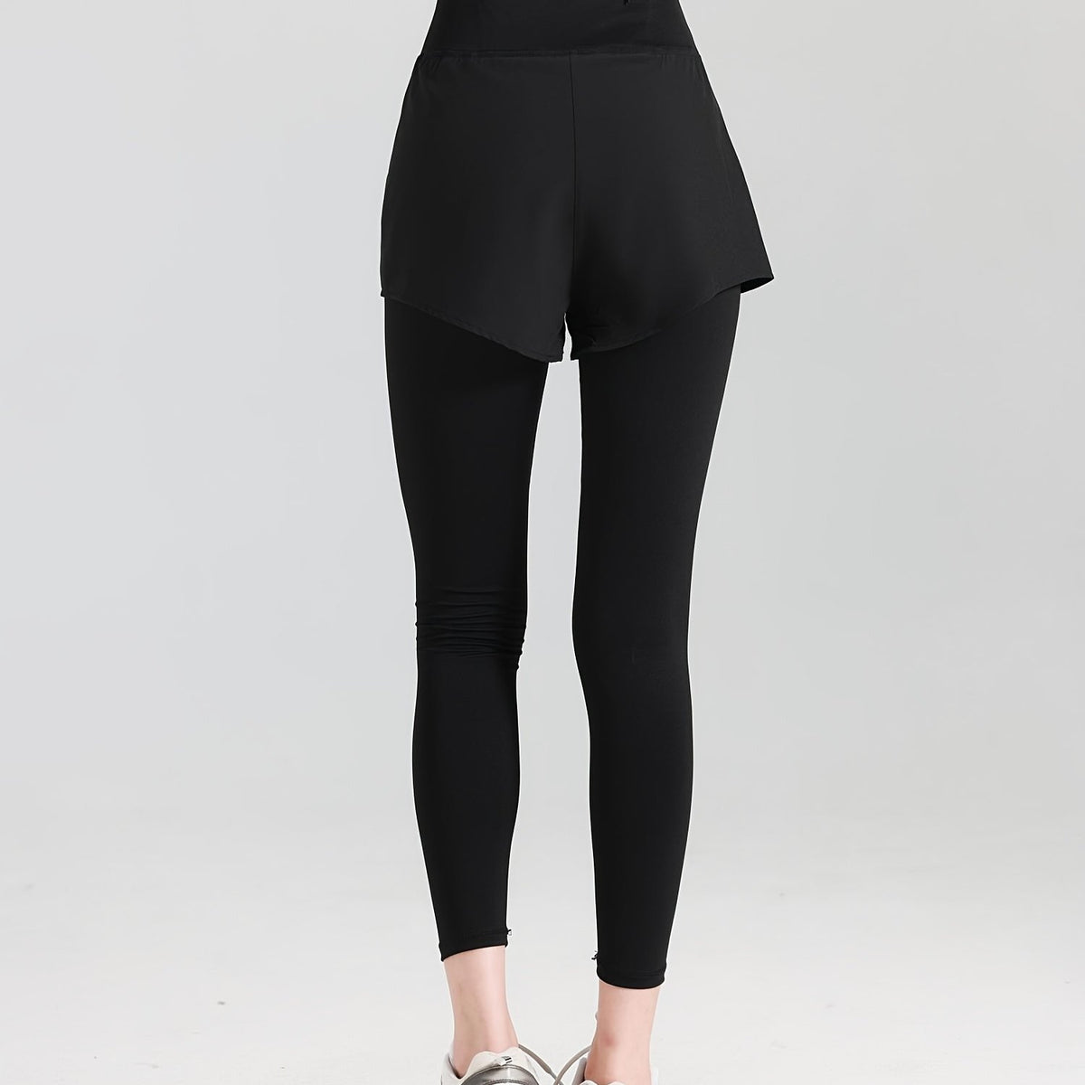 Solid Stretchy Yoga Sports Pants High Waist Tummy Control Fitness