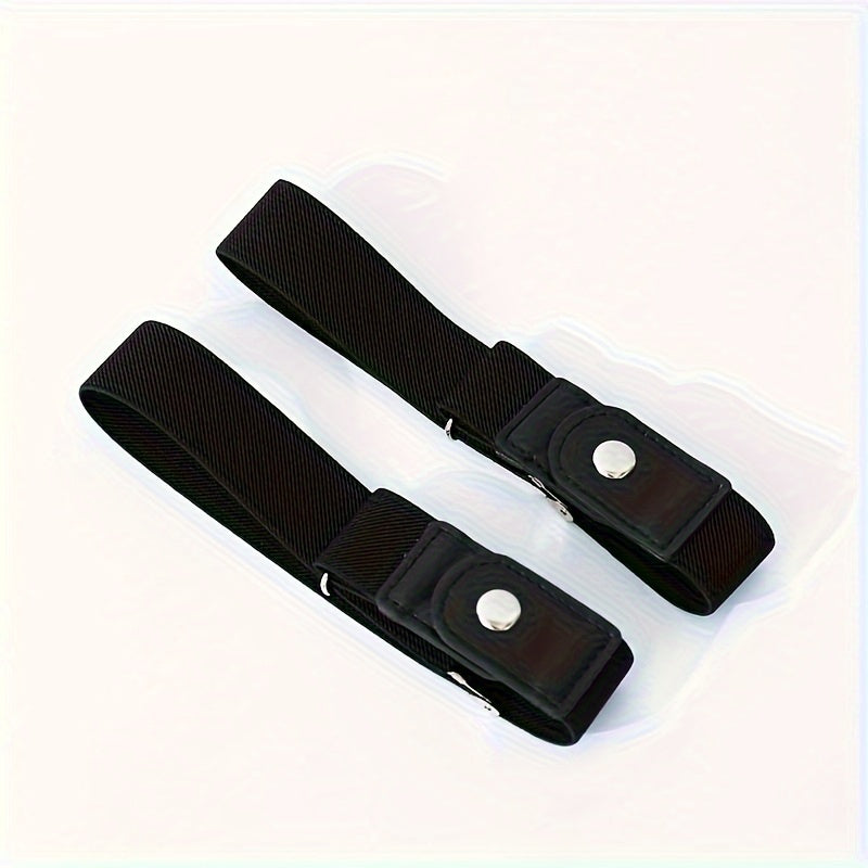 2pcs No Buckle Elastic Belt Stretchy For Women Men Pants Jeans Adjustable