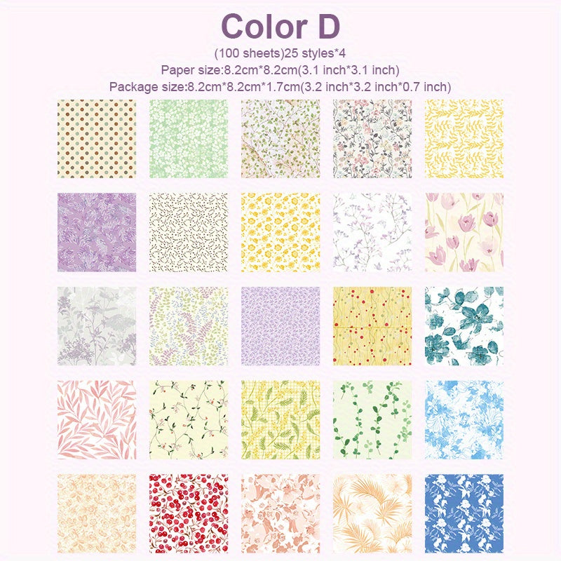 Vintage Floral Scrapbook Paper - 100 Sheets
