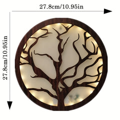 LED Tree Of Life Shape Lamp Retro Wooden Home Decoration