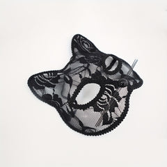 Cat Mask with Lace Border for Halloween, Christmas, Thanksgiving