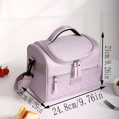 Polyester Lunch Bag Insulated Thermal Cooler Tote Large Capacity Hand Washable