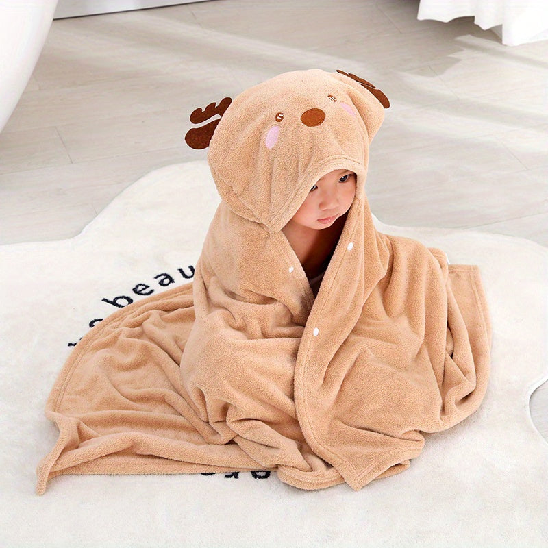 Antlers Decor Hooded Bath Towel for Kids