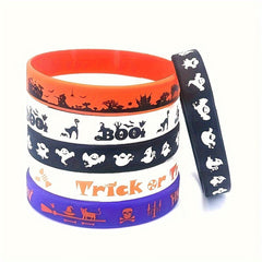 1 Pc Halloween Stretch Silicone Wristband Rubber Bracelet For Halloween Gift