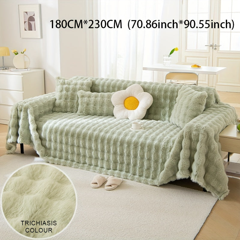 Rabbit Plush Sofa Blanket Anti-Skid Furniture Protector