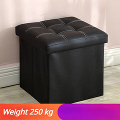 Multifunctional Folding Storage Stool Ottoman Marble Pattern