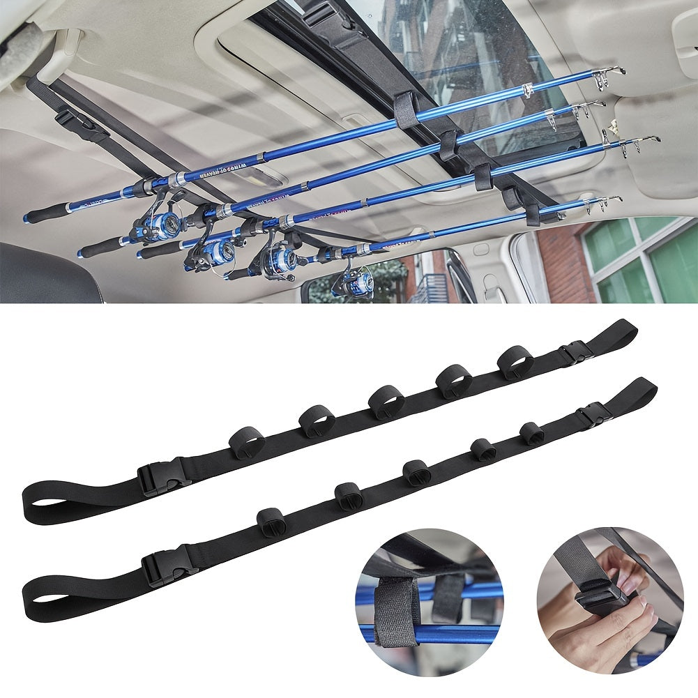 2pcs Car Fishing Rod Strap Fishing Rod Holder Fishing Tackle