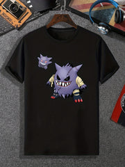 Little Monster Print Men's Comfy T shirt Active Slightly Stretch