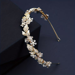 Rhinestone Faux Pearl Headband Alloy Head Hoop Queen Hair Band